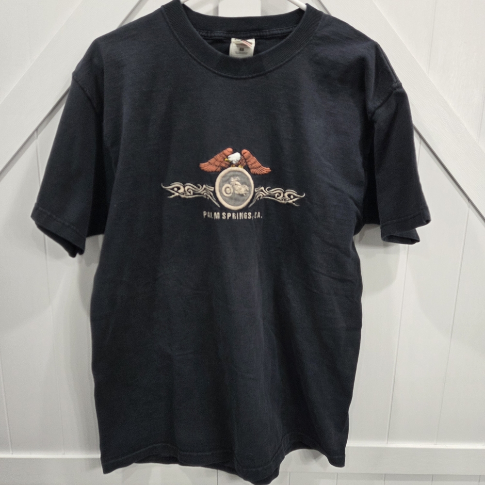 Fruit of the Loom Black T-Shirt With Palm Springs Design